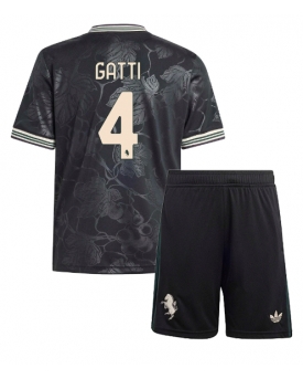 Billige Fotballdrakt Juventus Federico Gatti #4 Replika Tredjedraktsett Barn 2025-26 Kortermet (med bukser)